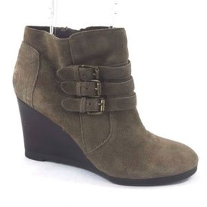Franco Sarto Suede Wedge Heel Ankle Boots